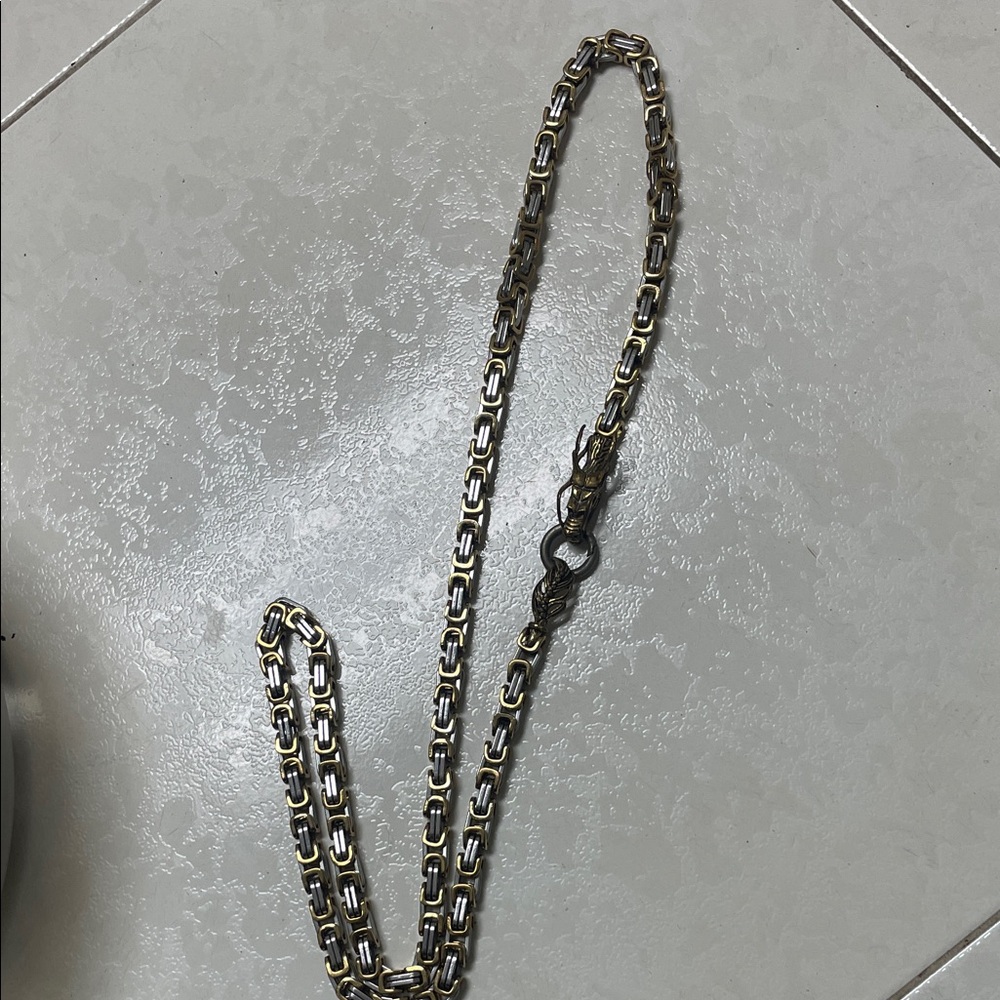 Source Unknown Gold and Silver Chain Necklace - image 1